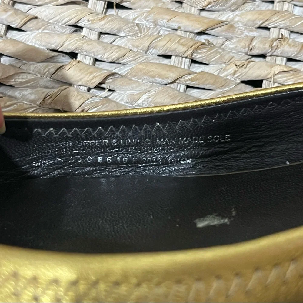 Tory Burch Womens Metallic Logo Reva Leather Ballet Flats‎ Size: 10.5 50008619